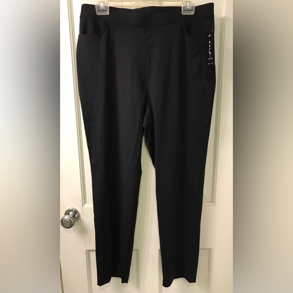 Yushi black pants XL Kozzy PK101 buttons on legs Lagenlook NWT boutique - Picture 1 of 10